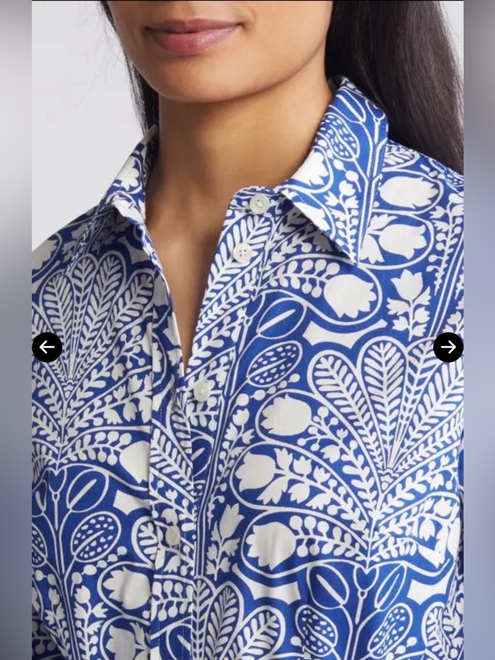 BODEN Blue Floral Long Sleeve Midi Belted Shirt Dress Size 14 - Picture 4 of 16